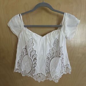 Off the shoulder White Lace Women's Top